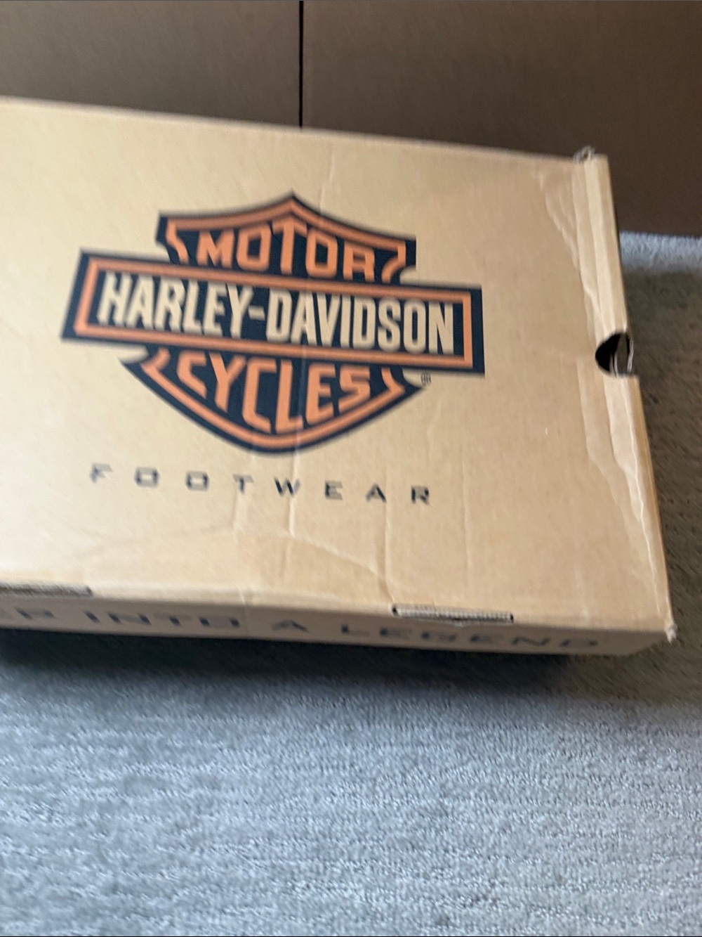 Harley-Davidson Brown Leather Mid-Calf Heeled Boots with Harness Accent - Picture 9 of 10